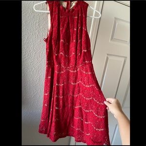 Red lace dress